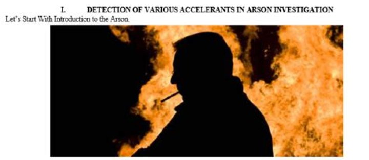 What are common accelerants used in arson?